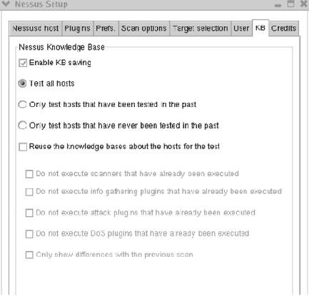 Вкладка Knowledge Base в Nessus